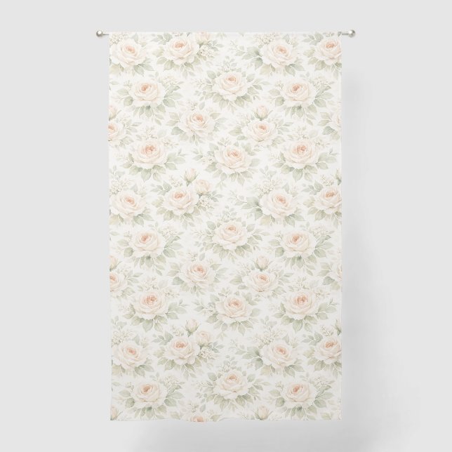 Bridal Floral Pattern Sheer Curtains (Front)