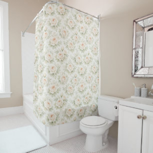 Bridal Floral Pattern Shower Curtain