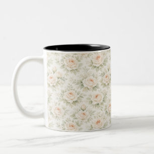 Bridal Floral Pattern Two-Tone Coffee Mug