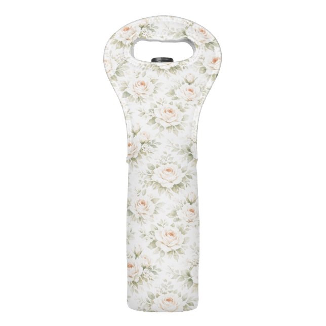 Bridal Floral Pattern Wine Bag (Front)