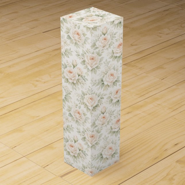 Bridal Floral Pattern Wine Box (Front)