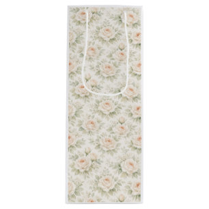 Bridal Floral Pattern Wine Gift Bag