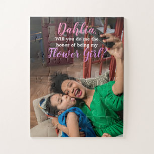 Bridal Flower Girl Proposal Photo Puzzle