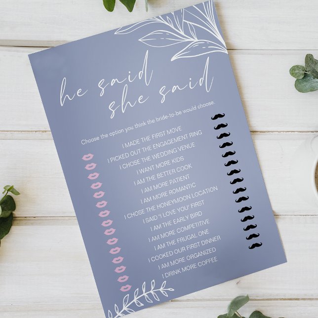 Bridal Game He Said She Said Periwinkle Flowers (Creator Uploaded)