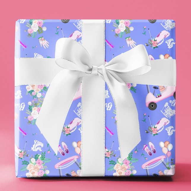  Bridal Golf Bridal Shower Seamless Pattern Wrapping Paper (Creator Uploaded)