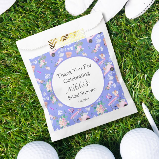 Bridal Golf Cart Bridal Shower Seamless Pattern Favor Bag (Creator Uploaded)