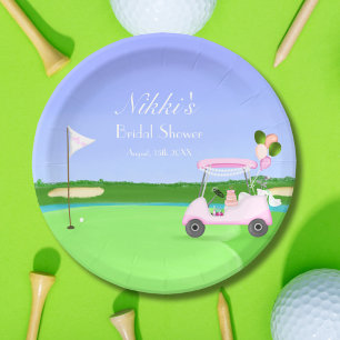 Bridal Golf Cart Golf Bridal Shower Brunch  Paper Plates