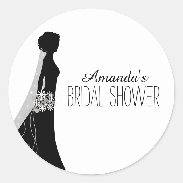 Bridal Gown | Bridal Shower Favor Stickers (Front)