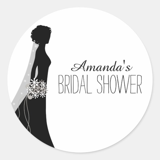 Bridal Gown | Bridal Shower Favor Stickers (Front)