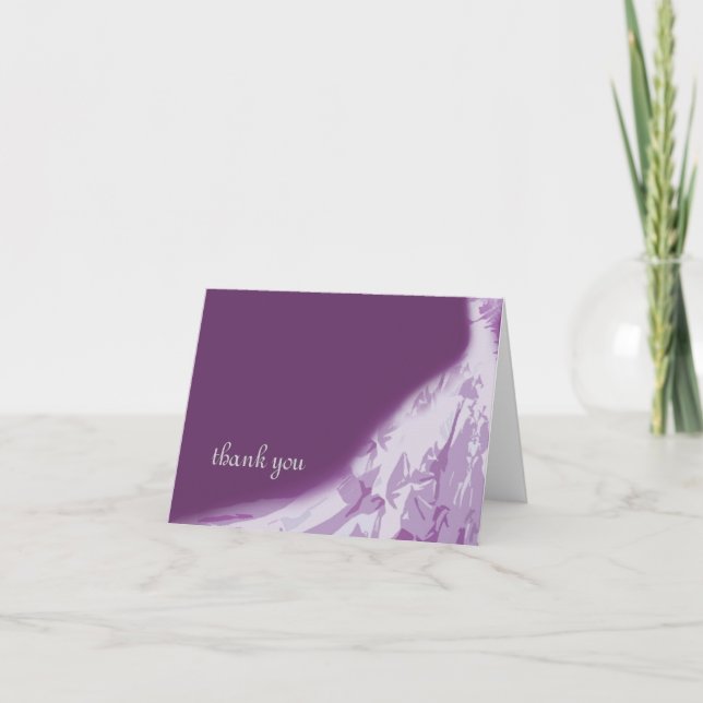 Bridal Gown Thank You Card, Eggplant (Front)