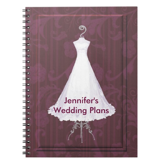 Bridal Gown Wedding Planner Notebook (Front)