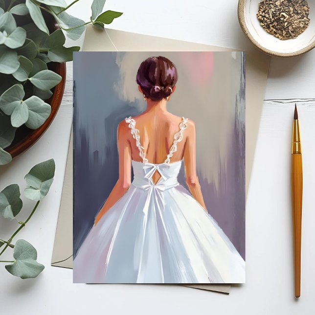 Bridal Gown | White Lace Dress Watercolor Postcard (Creator Uploaded)