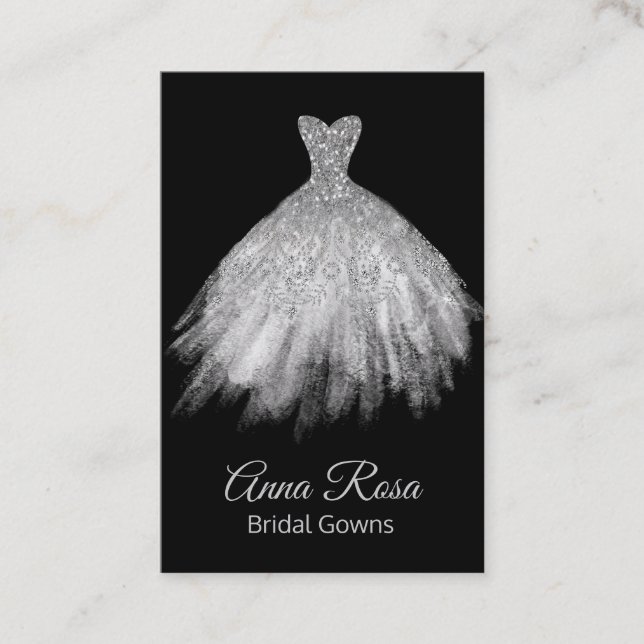 *~* Bridal Gowns Wedding Event Wedding Dress Business Card (Front)