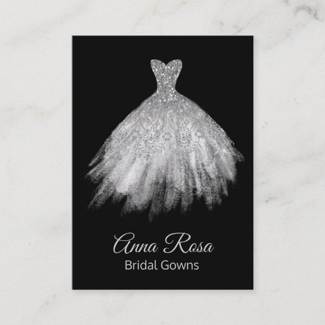 *~* Bridal Gowns Wedding Event Wedding Dress Business Card (Front)