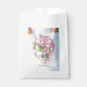 Bridal lace flower bouquet editable wedding favor bag