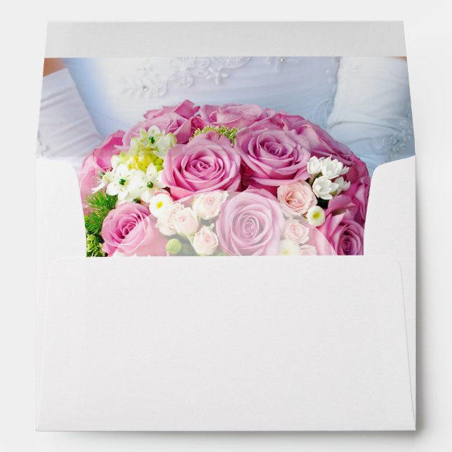 Bridal Lace Flower editable Wedding Envelope (Back (Bottom))