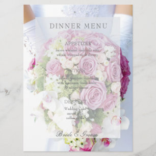 Bridal Lace Flower editable wedding menu
