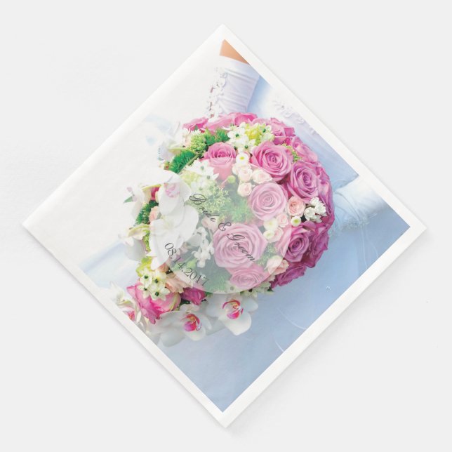 Bridal Lace Flower editable wedding Paper Dinner Napkins (Corner)