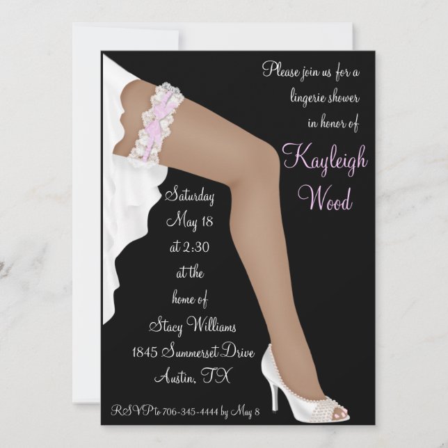 Bridal Lingerie Shower Personalized Ethnic Invitation (Front)