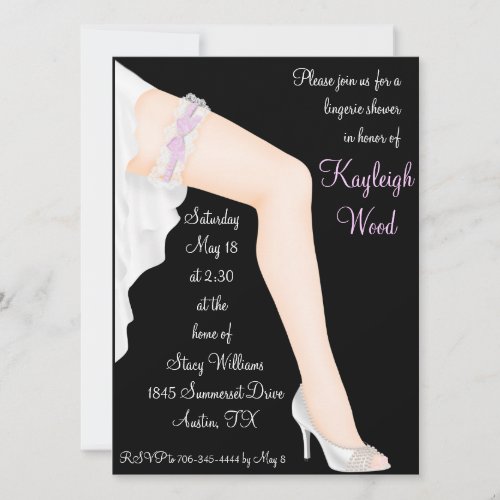 Bridal Lingerie Shower Personalized Custom Announcements