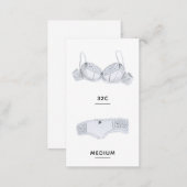 Bridal Lingerie Size Insert Card (Front/Back)