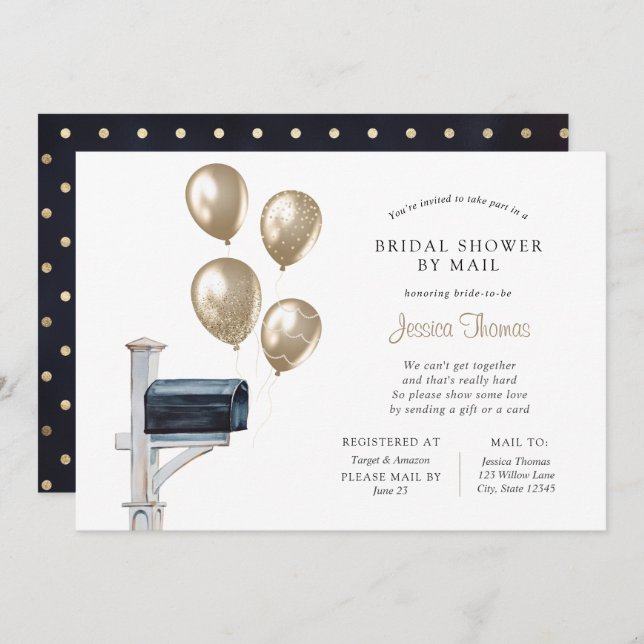 Bridal Long Distance Shower by Mail Invitation (Front/Back)
