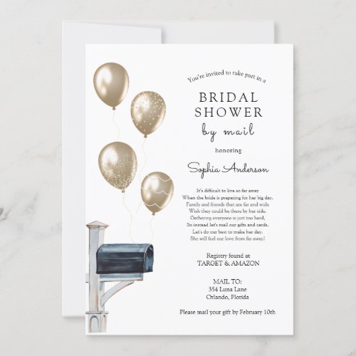 Bridal Long Distance Shower by Mail Invitation