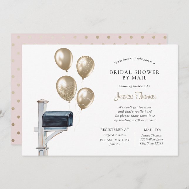 Bridal Long Distance Shower by Mail Invitation (Front/Back)