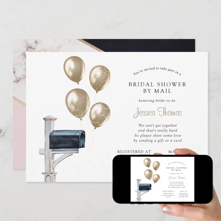 Bridal Long Distance Shower by Mail Invitation Zazzle