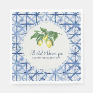 Bridal Luncheon Citrus Lemon Leaf Foliage Shibori Napkins