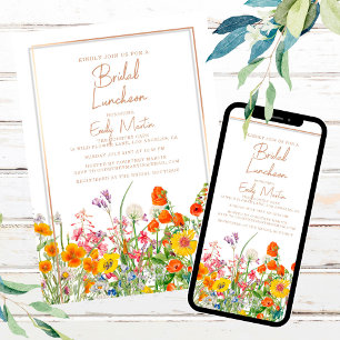 Bridal Luncheon Colorful Wildflower Meadow Invitation