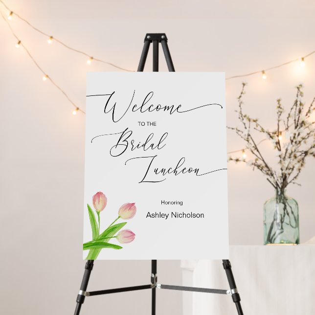 Bridal Luncheon personalized Pink Tulip Foam Board (In Situ (Stand))