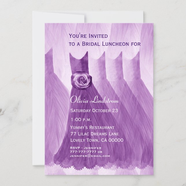 Bridal Luncheon Pretty Bridesmaid Dresses Invitation (Front)