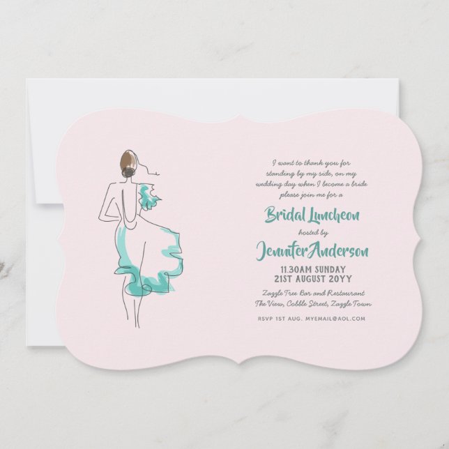 Bridal Luncheon - thank you to Bridesmaids etc Inv Card (Front)