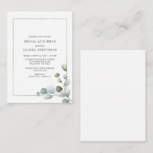 Bridal Luncheon Watercolor Eucalyptus Greenery Note Card