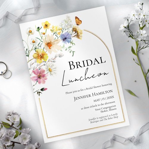 Bridal Luncheon  Wildflower Boho Bridal Shower Invitation