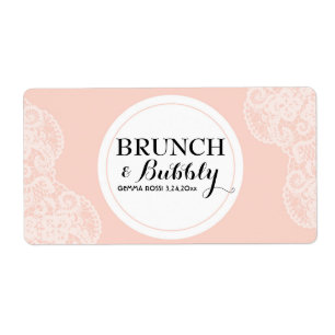 Bridal or Baby Shower Lace Mini Champagne Label