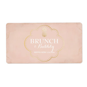 Bridal or Baby Shower Mini Champagne Label