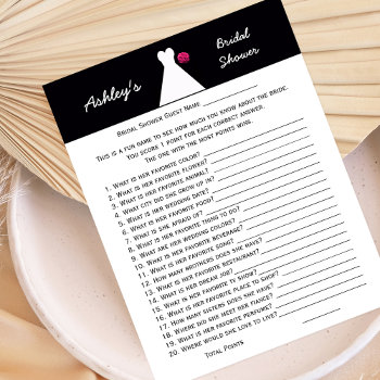 Bridal Or Wedding Shower Party Game -- Bridal Gown by henishouseofpaper at Zazzle