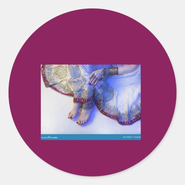 Bridal Oriental Jewelry Classic Round Sticker (Front)