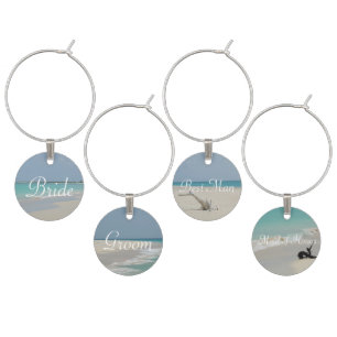 Bridal Party Barbuda Beach Wine Charms