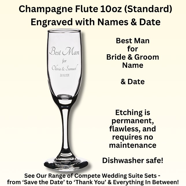 Bridal Party - Best Man  Champagne Flute (Creator Uploaded)