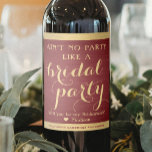 Bridal Party Bridesmaid Proposal Burgundy and Gold Wine Label<br><div class="desc">Get the wedding celebration started in style with elegant burgundy and gold bridesmaid proposal wine bottle labels. Since they come in sets of six, an idea to add a different personalized name on each one is to hand write with a gold ink pen. All text is simple to customize or...</div>