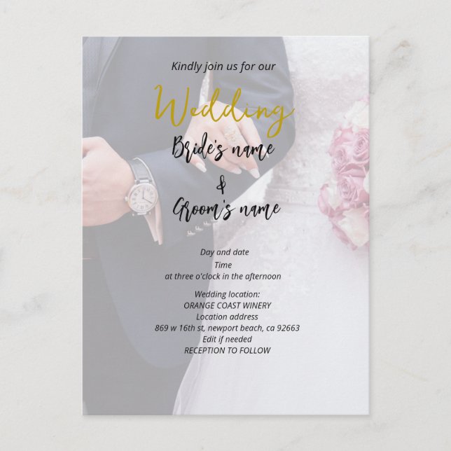 Bridal party celebration  postcard (Front)