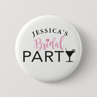 Bridal Party Custom Team Bride Cocktail Badges Pin