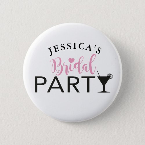 Bridal Party Custom Team Bride Cocktail Badges Pin