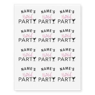 Bridal Party Custom Team Bride Cocktail Tattoos