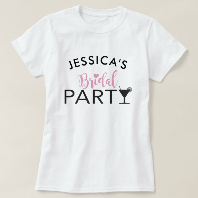 Bridal Party Custom Team Bride Cocktail tops tee (Design Front)