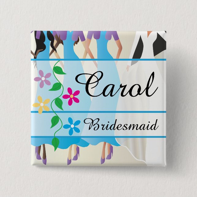 Bridal Party Dinner and Rehearsal Name Buttons (Front)