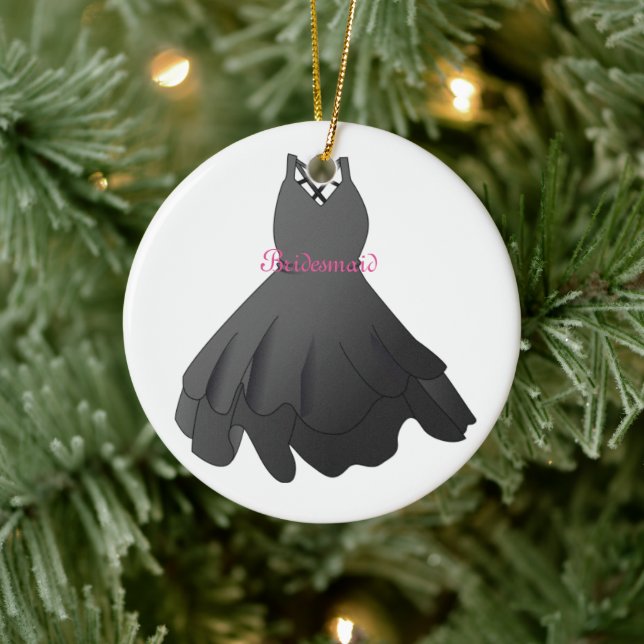Bridal Party Elegant Wedding Dress Bridesmaid  Ceramic Ornament (Tree)